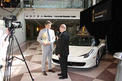 Ferrari - World Performance Car 2011 premio assegnato alla supersportiva Ferrari 458 Italia